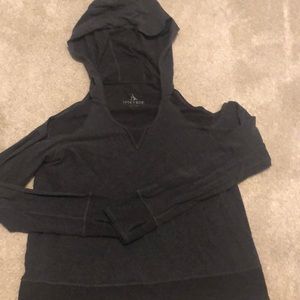Nancy Rose high low cold shoulder hoodie